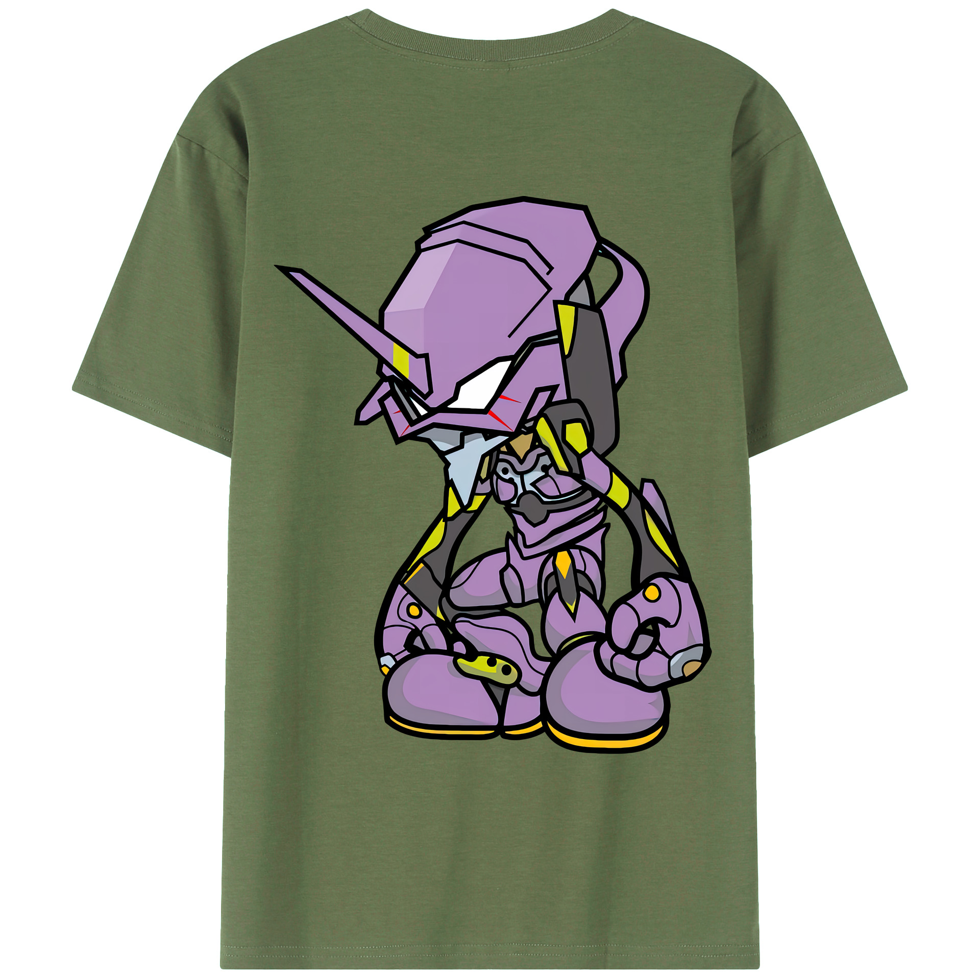 （画像用） EVA 新世紀エヴァンゲリオン 綿100％ メンズ半袖Tシャツ（バックプリント） 通気性